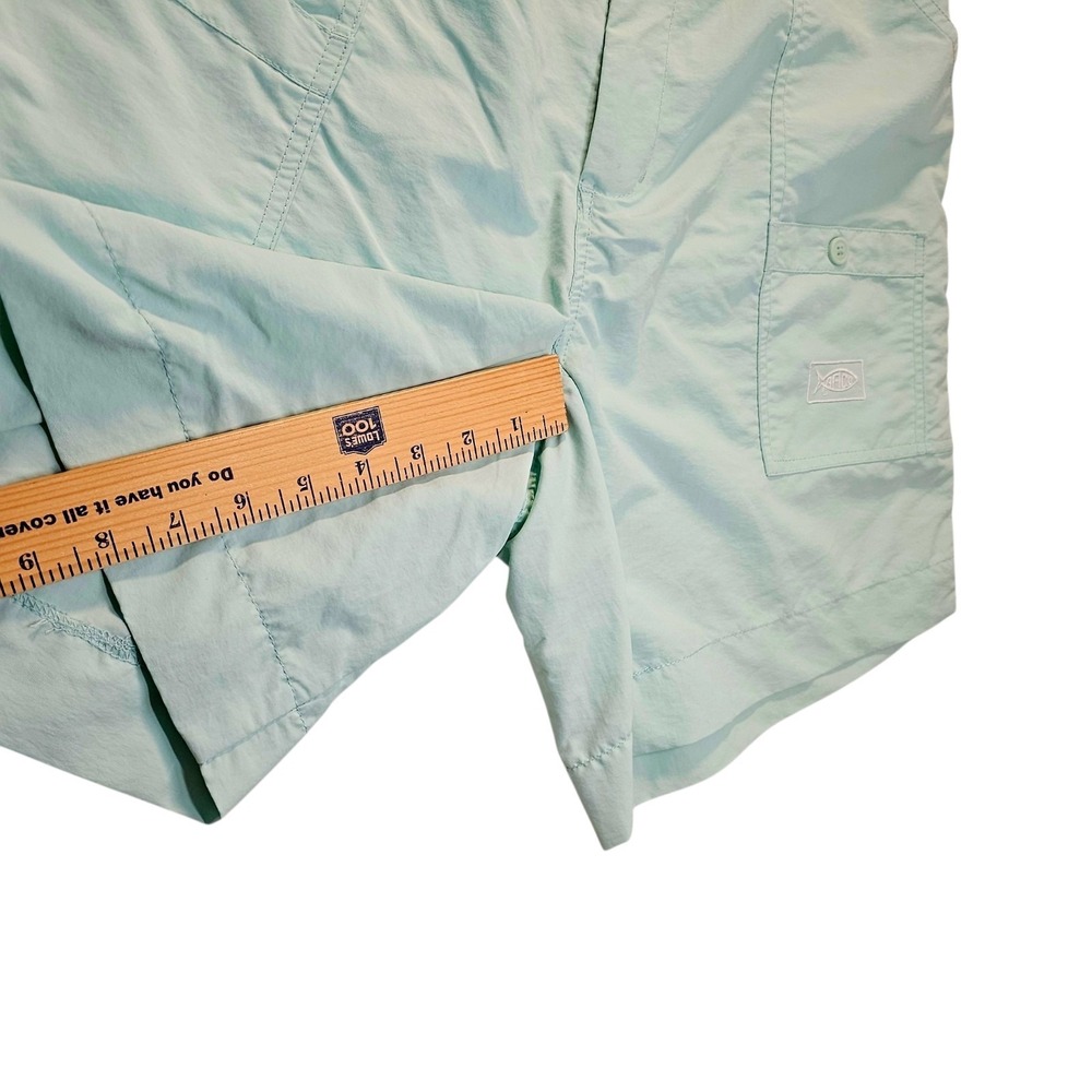 AFTCO Original Fishing Cargo Shorts Mens 36 Mint Green Nylon Outdoor - Picture 9 of 9